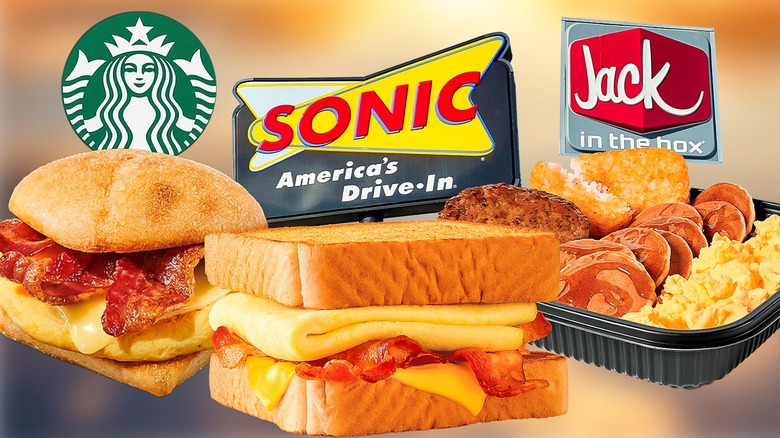 Fast food logos and breakfast foods
