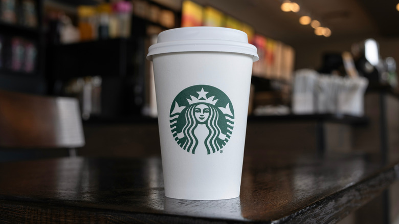 Starbucks cup on a table