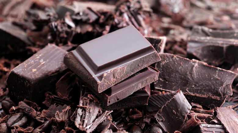 chocolate chunks on table