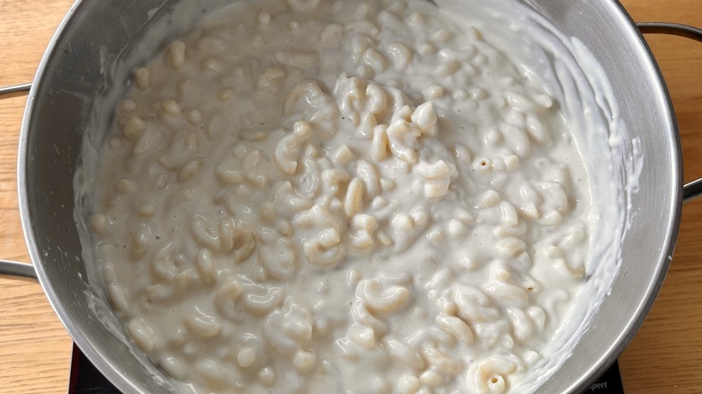 elbow macaroni in white sauce