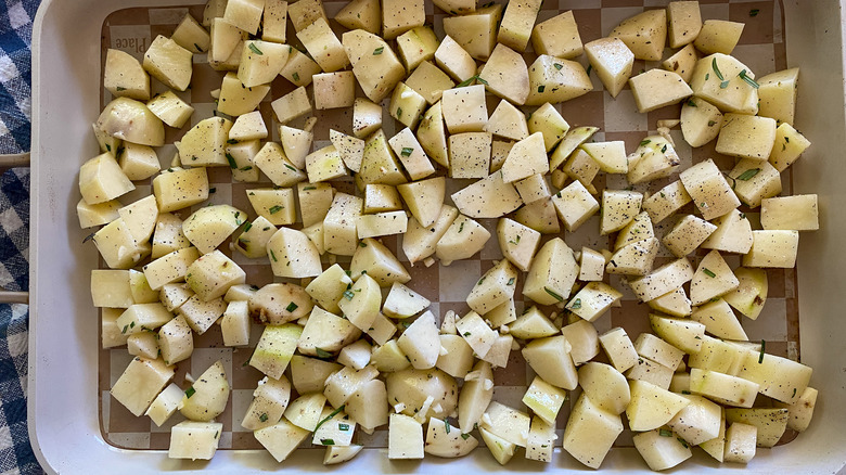 potatoes on sheet pan